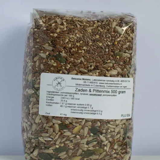 Zaden en pittenmix 500 gram GROEN